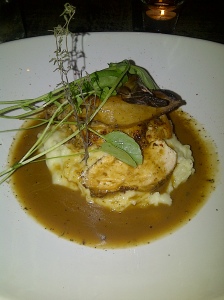 Sauteed Chicken with Aligot Mashed Potatoes $18